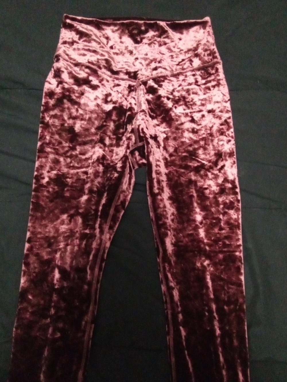 Lolë  Size Small Burst Velvet Ankle Leggings High Rise Dusty Rose Plum Burgundy